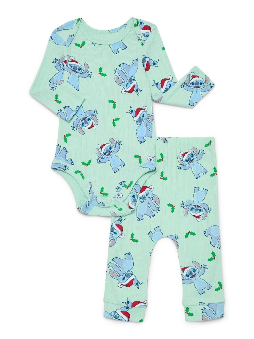 Stitch Baby Christmas Graphic Bodysuit/Jogger Pants Set 3-6 Month